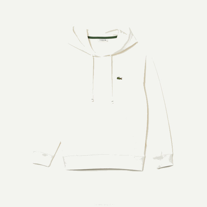 blanco 70v VVL0A2529 mujer Lacoste sudadera holgada de mezcla de algodón con capucha