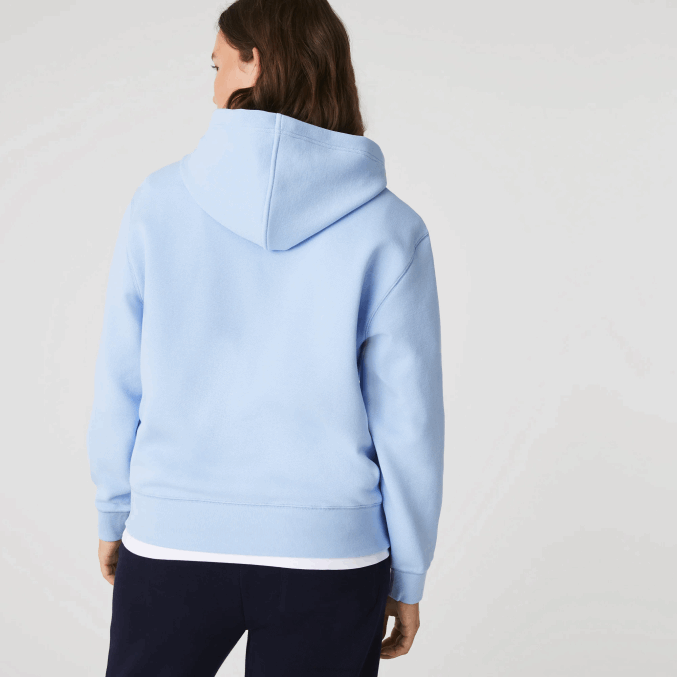 hbp azul VVL0A2528 mujer Lacoste sudadera holgada de mezcla de algodón con capucha