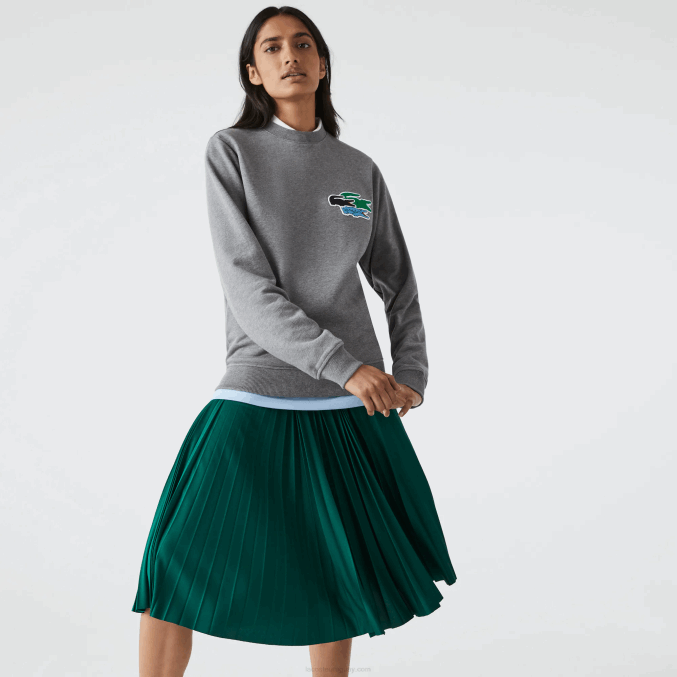 lomo gris 1vq VVL0A1209 mujer Lacoste sudadera con cuello redondo de algodón orgánico