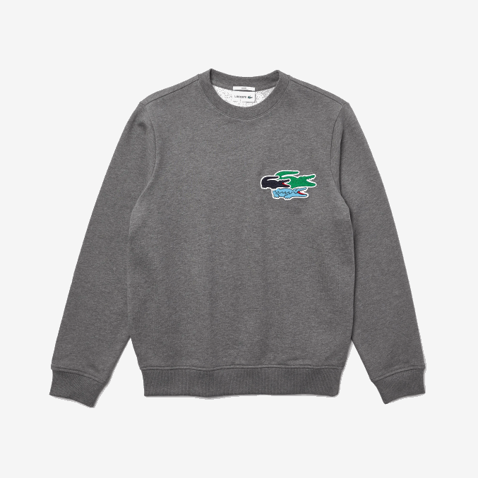lomo gris 1vq VVL0A1209 mujer Lacoste sudadera con cuello redondo de algodón orgánico