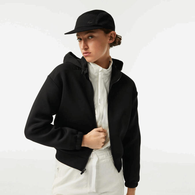 negro 031 VVL0A2382 mujer Lacoste sudadera deportiva holgada con cremallera