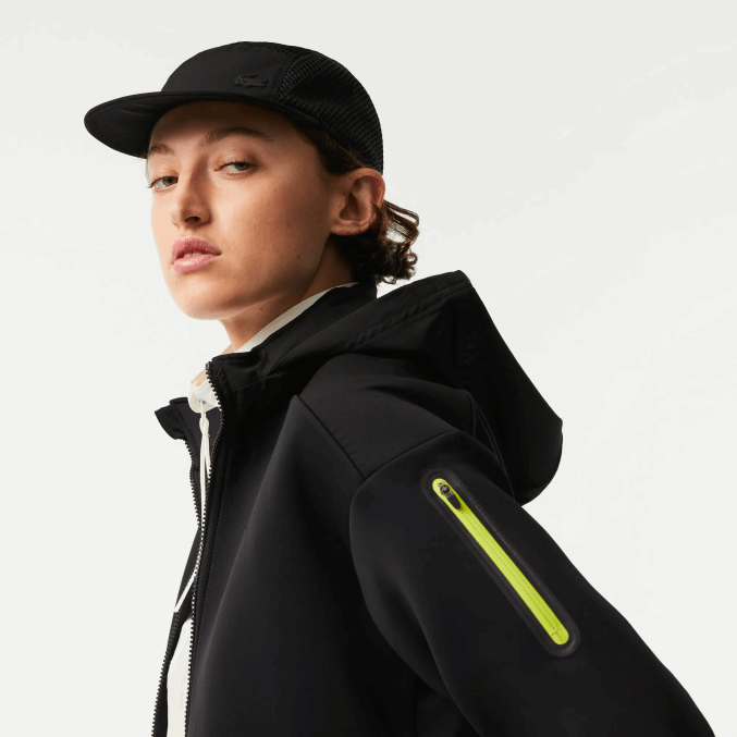 negro 031 VVL0A2382 mujer Lacoste sudadera deportiva holgada con cremallera