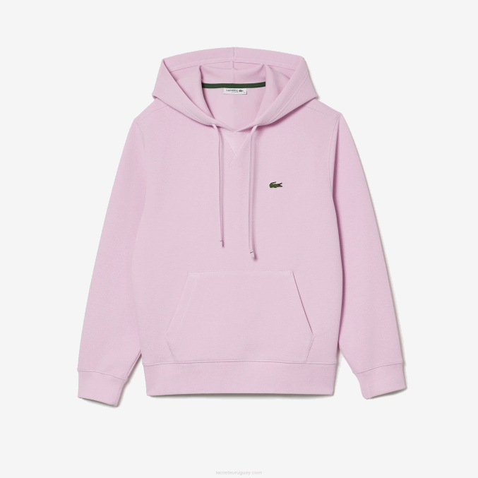 rosa z4h VVL0A2530 mujer Lacoste sudadera holgada de mezcla de algodón con capucha