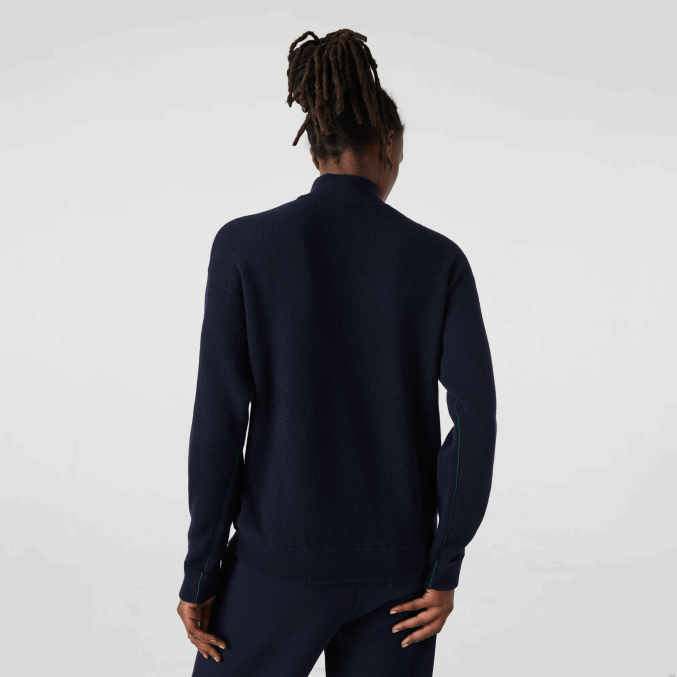 azul marino 166 VVL0A2650 mujer Lacoste suéter de lana con cuello alto
