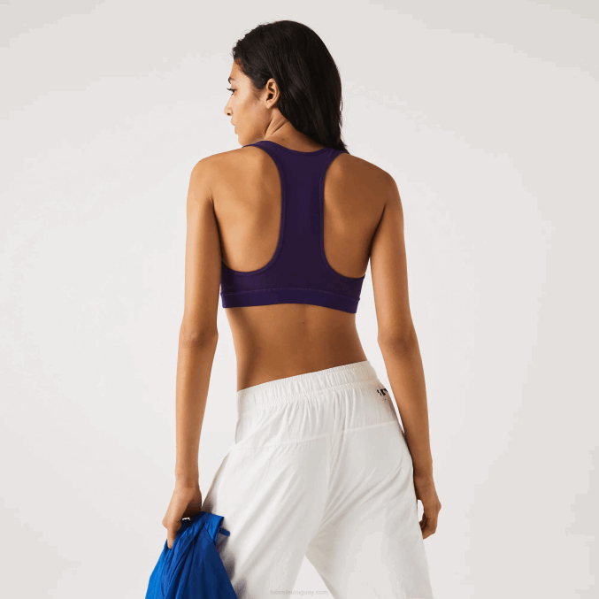 amarillo morado 5cy VVL0A2576 mujer Lacoste Sujetador deportivo deportivo de poliéster reciclado con bloques de color