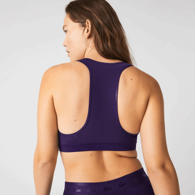 amarillo morado 5cy VVL0A2576 mujer Lacoste Sujetador deportivo deportivo de poliéster reciclado con bloques de color