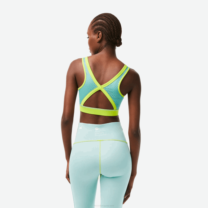 amarillo verde yiz VVL0A2454 mujer Lacoste Sujetador sport ultra dry de poliéster reciclado