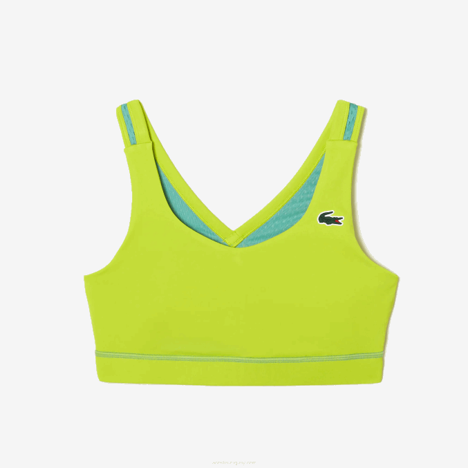 amarillo verde yiz VVL0A2454 mujer Lacoste Sujetador sport ultra dry de poliéster reciclado