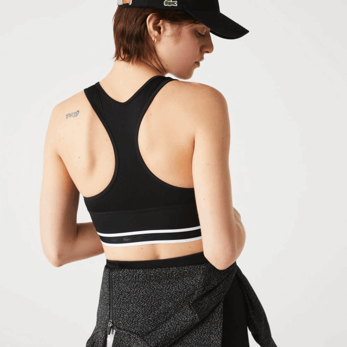 negro 8vm VVL0A2583 mujer Lacoste sujetador deportivo con espalda de nadador