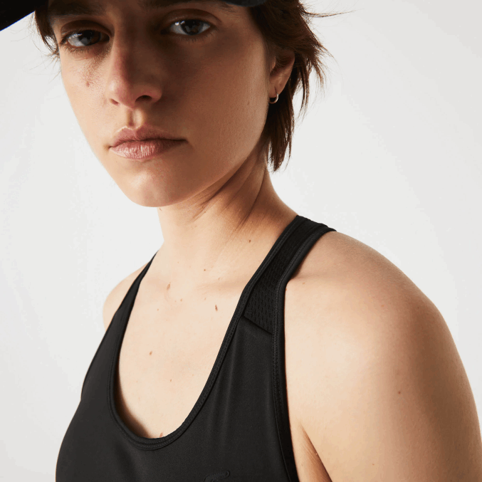 negro 8vm VVL0A2583 mujer Lacoste sujetador deportivo con espalda de nadador