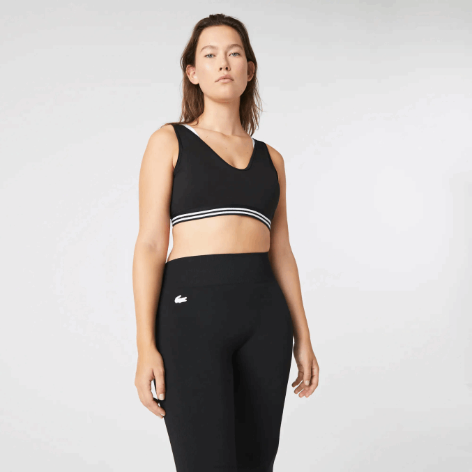 negro blanco negro 6kj VVL0A2598 mujer Lacoste sujetador deportivo con detalles en contraste
