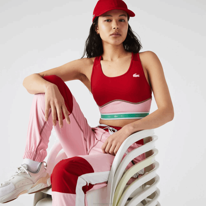 rojo rosa verde bx0 VVL0A2584 mujer Lacoste sujetador deportivo con espalda de nadador