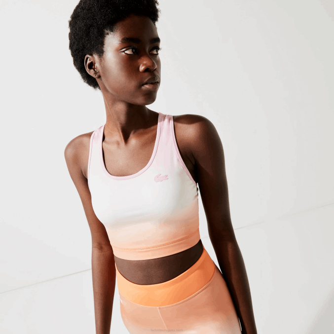 rosa blanco naranja dfk VVL0A2572 mujer Lacoste Sujetador deportivo sport summer pack racer back