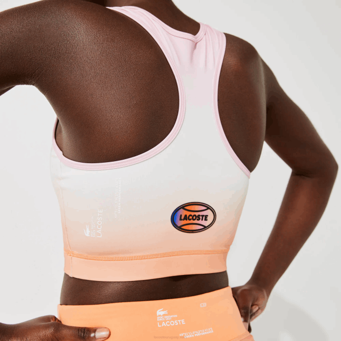 rosa blanco naranja dfk VVL0A2572 mujer Lacoste Sujetador deportivo sport summer pack racer back