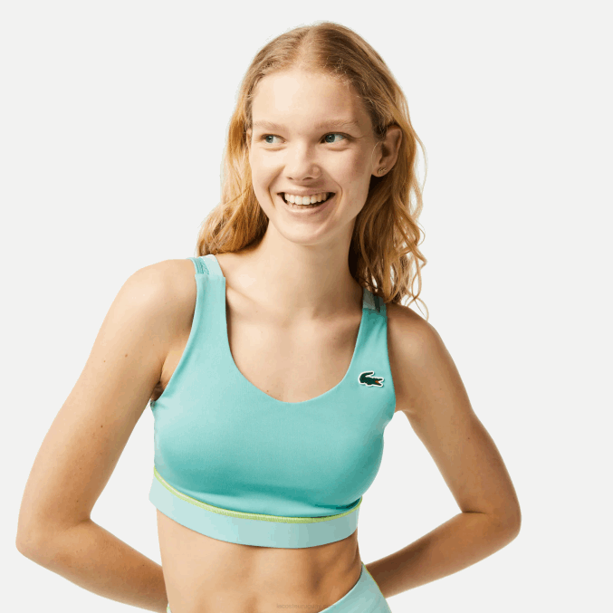 verde claro cr5 VVL0A2453 mujer Lacoste Sujetador sport ultra dry de poliéster reciclado