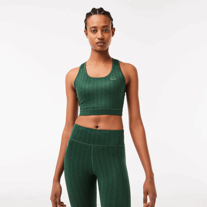 verde d1r VVL0A2577 mujer Lacoste sujetador deportivo con estampado deportivo
