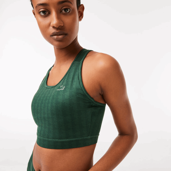 verde d1r VVL0A2577 mujer Lacoste sujetador deportivo con estampado deportivo
