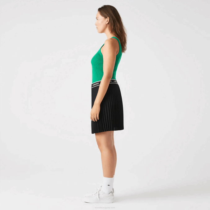 ldm verde VVL0A2647 mujer Lacoste camiseta sin mangas de canalé sin costuras