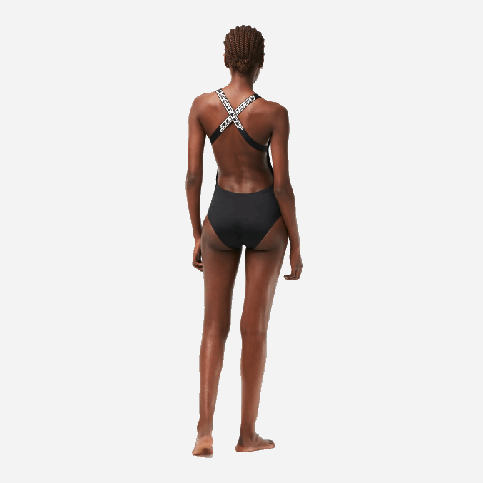 negro 031 VVL0A2459 mujer Lacoste traje de baño de una pieza de poliéster reciclado