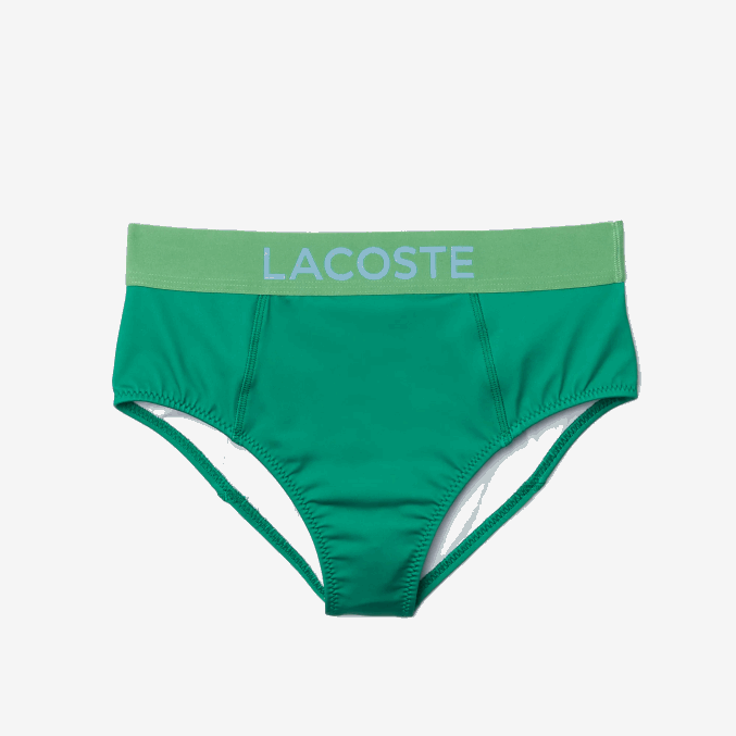 qag azul verde VVL0A2663 mujer Lacoste braguita de bikini estampada