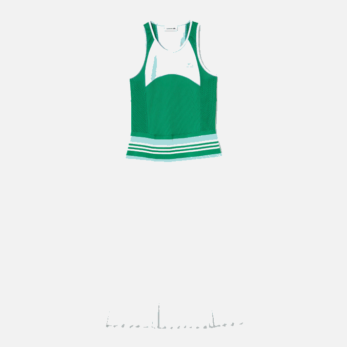 azul verde blanco 2c5 VVL0A2497 mujer Lacoste vestido sin mangas plisado con bloques de color