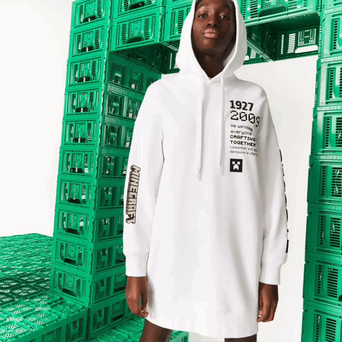 blanco 001 VVL0A2521 mujer Lacoste vestido con capucha de polar orgánico live x minecraft