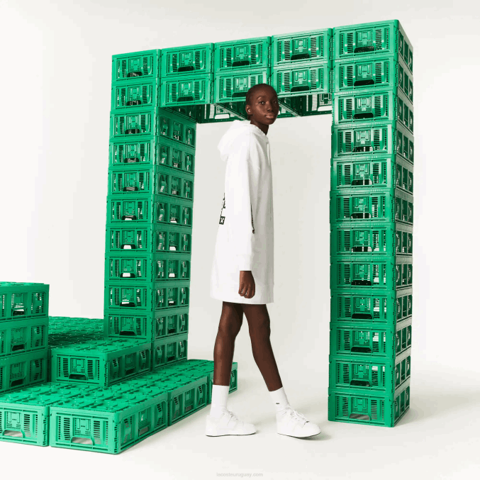 blanco 001 VVL0A2521 mujer Lacoste vestido con capucha de polar orgánico live x minecraft