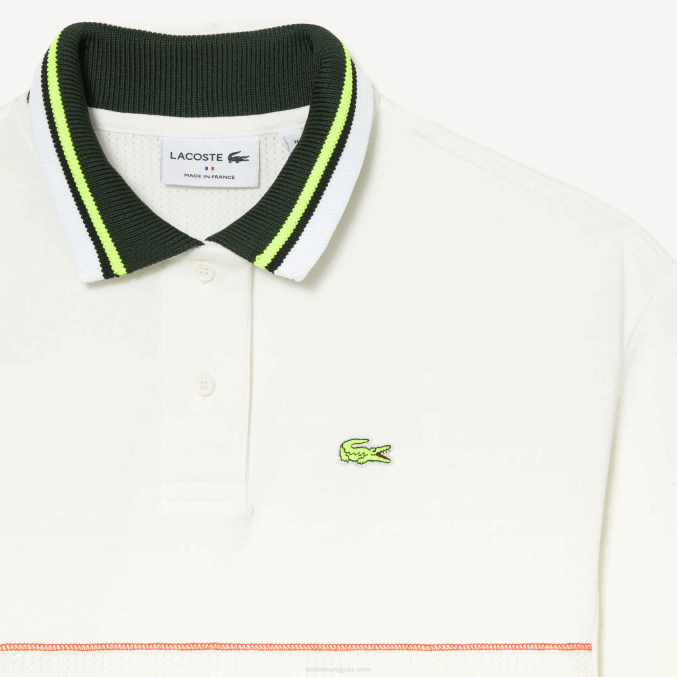 blanco 70v VVL0A2376 mujer Lacoste vestido polo de algodón orgánico hecho en francés