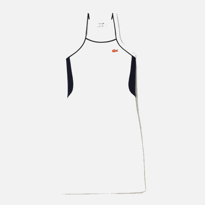 blanco 70v VVL0A2380 mujer Lacoste vestido de tenis de algodón orgánico hecho en francés