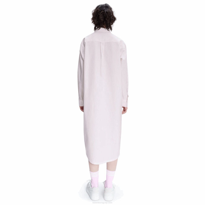 blanco rosa m5u VVL0A2520 mujerlacoste x a.p.c. vestido camisero de algodón a rayas