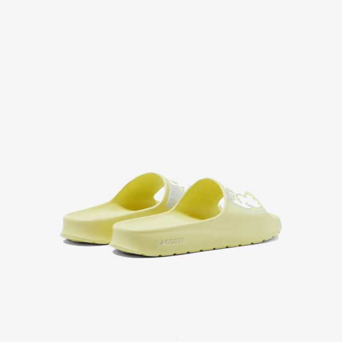 amarillo claro y blanco 241 VVL0A2759 mujer Lacoste chanclas de piel sintética croco 2.0 con correa del logo