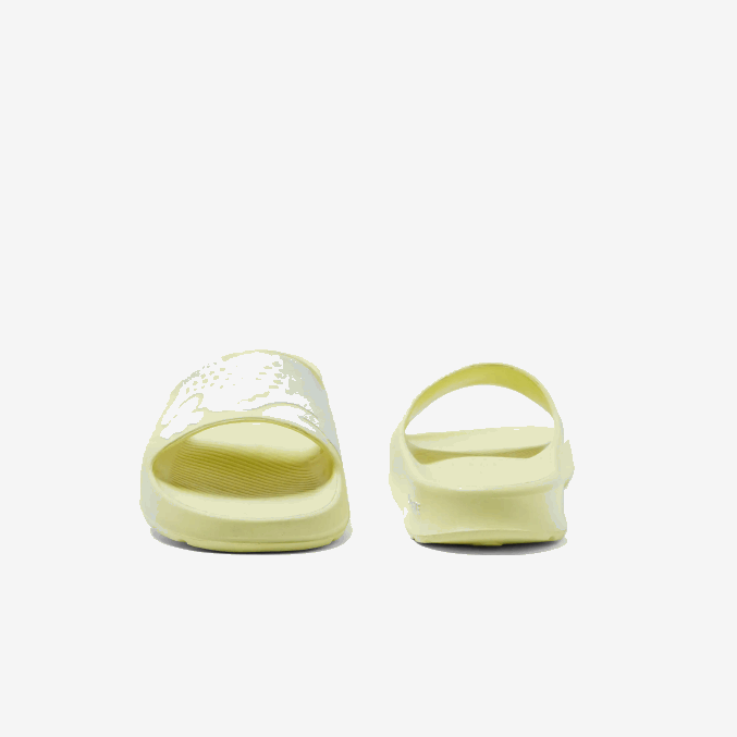 amarillo claro y blanco 241 VVL0A2759 mujer Lacoste chanclas de piel sintética croco 2.0 con correa del logo