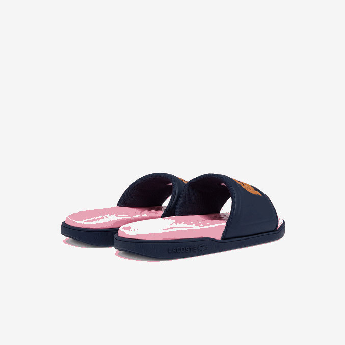azul marino y naranja 325 VVL0A2736 mujer Lacoste chanclas sintéticas croco dualiste