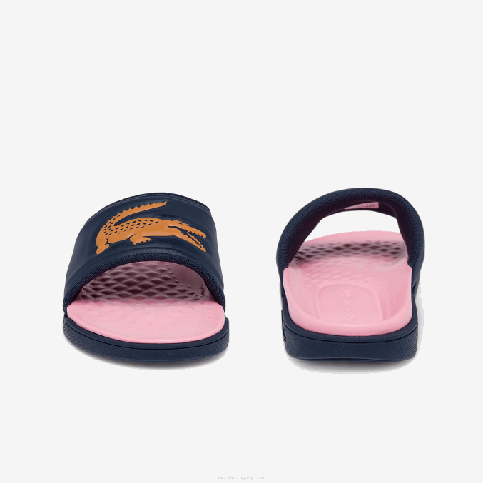 azul marino y naranja 325 VVL0A2736 mujer Lacoste chanclas sintéticas croco dualiste