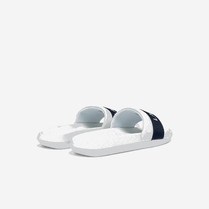 blanco y azul marino 042 VVL0A2710 mujer Lacoste chanclas de piel sintética y textil croco