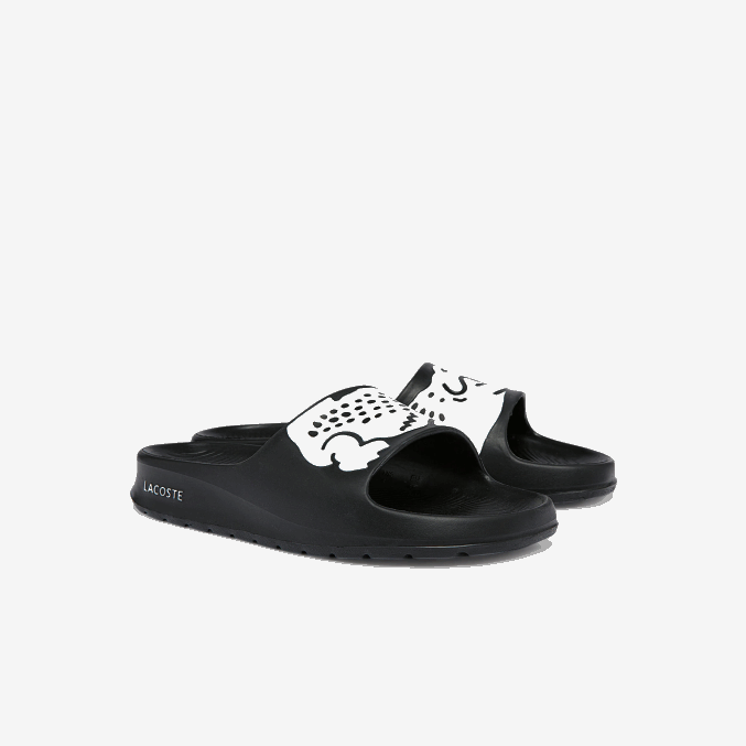 blanco y negro 312 VVL0A2698 mujer Lacoste chanclas sintéticas croco 2.0 con estampado