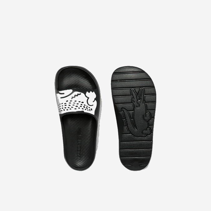 blanco y negro 312 VVL0A2698 mujer Lacoste chanclas sintéticas croco 2.0 con estampado