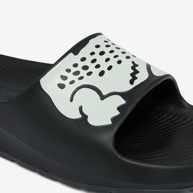 blanco y negro 312 VVL0A2698 mujer Lacoste chanclas sintéticas croco 2.0 con estampado