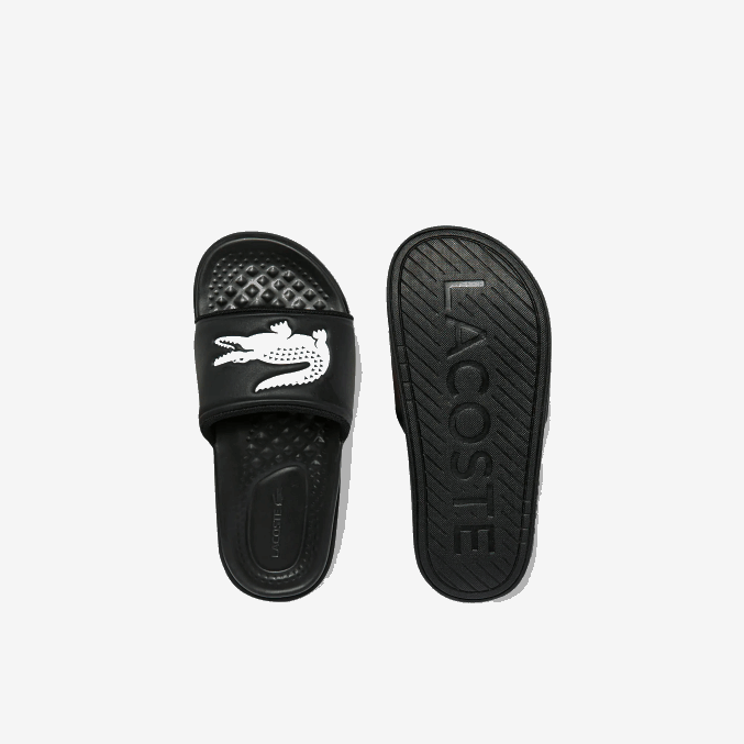 blanco y negro 312 VVL0A2699 mujer Lacoste chanclas croco dualiste con correa sintética y logo