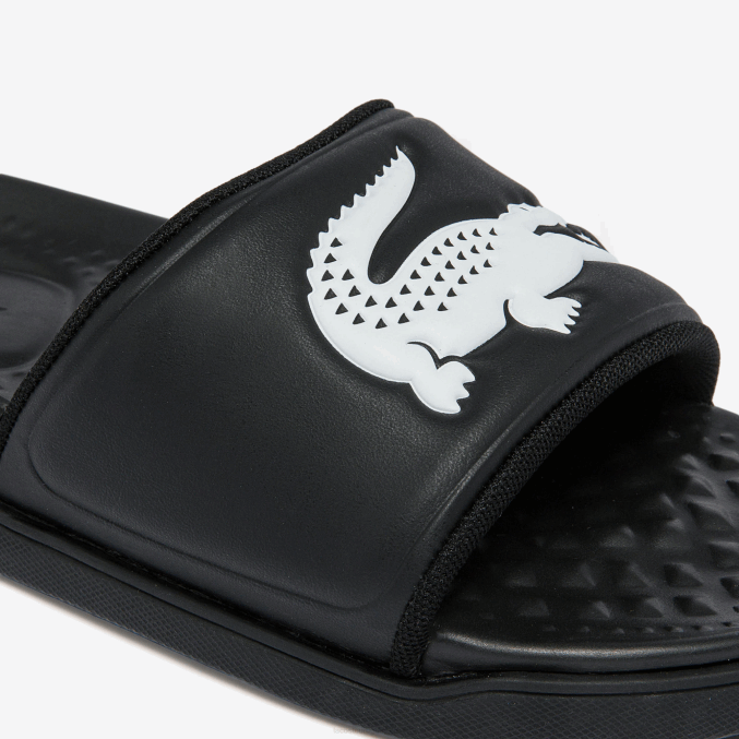 blanco y negro 312 VVL0A2699 mujer Lacoste chanclas croco dualiste con correa sintética y logo