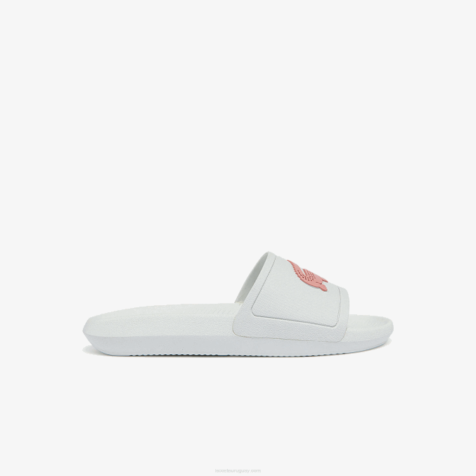 blanco y rosa claro 1y9 VVL0A2702 mujer Lacoste chanclas sintéticas repelentes al agua croco