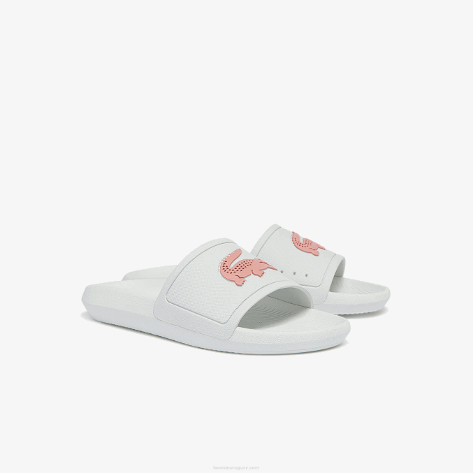 blanco y rosa claro 1y9 VVL0A2702 mujer Lacoste chanclas sintéticas repelentes al agua croco