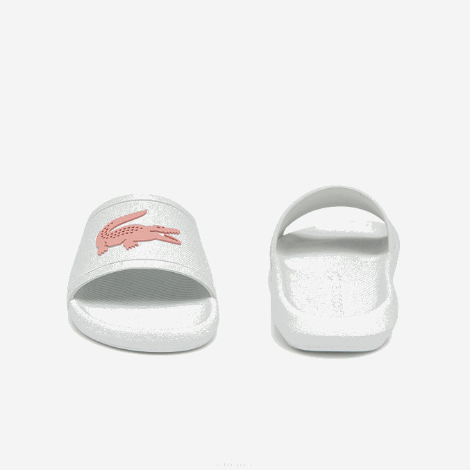 blanco y rosa claro 1y9 VVL0A2702 mujer Lacoste chanclas sintéticas repelentes al agua croco