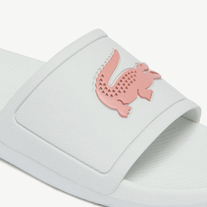 blanco y rosa claro 1y9 VVL0A2702 mujer Lacoste chanclas sintéticas repelentes al agua croco