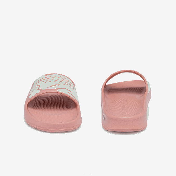 rosa claro y blanco 208 VVL0A2696 mujer Lacoste chanclas sintéticas croco 2.0 con estampado