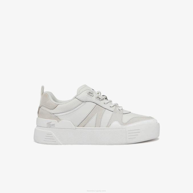 blanco 21g VVL0A2708 mujer Lacoste zapatillas l002 de piel