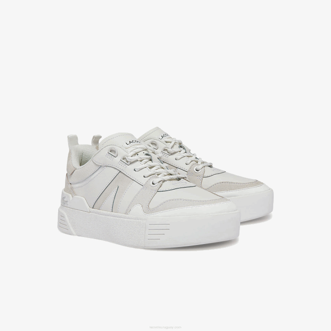 blanco 21g VVL0A2708 mujer Lacoste zapatillas l002 de piel