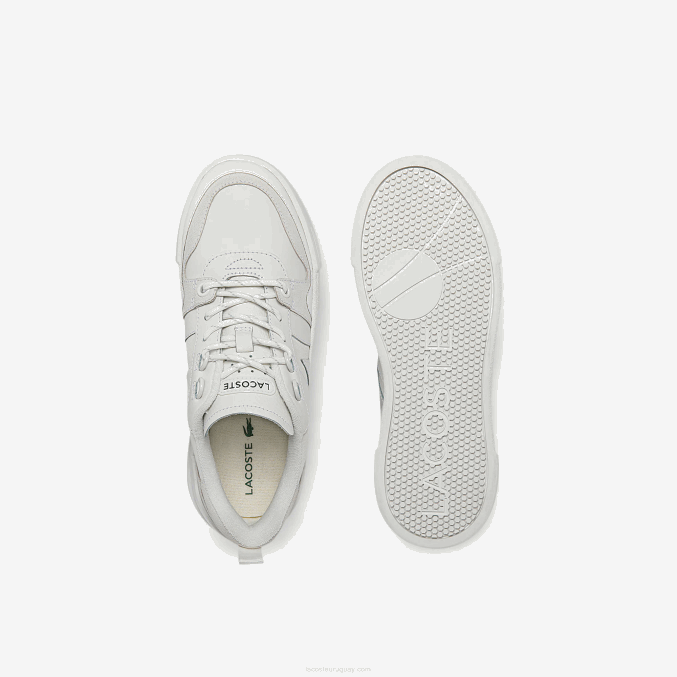 blanco 21g VVL0A2708 mujer Lacoste zapatillas l002 de piel