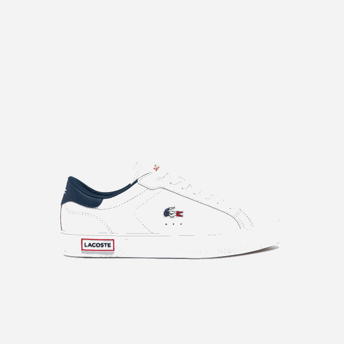 blanco/azul marino y rojo 407 VVL0A2704 mujer Lacoste zapatillas powercourt tricolor de piel