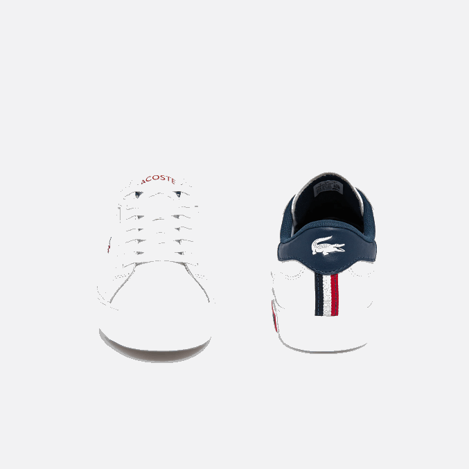 blanco/azul marino y rojo 407 VVL0A2704 mujer Lacoste zapatillas powercourt tricolor de piel